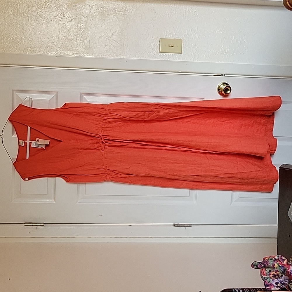 Magaschoni orange linen dress!